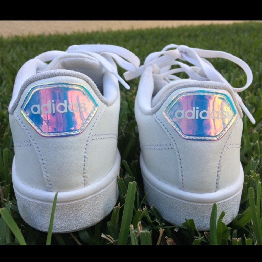 Adidas White Cloudfoam Iridescent Shoes